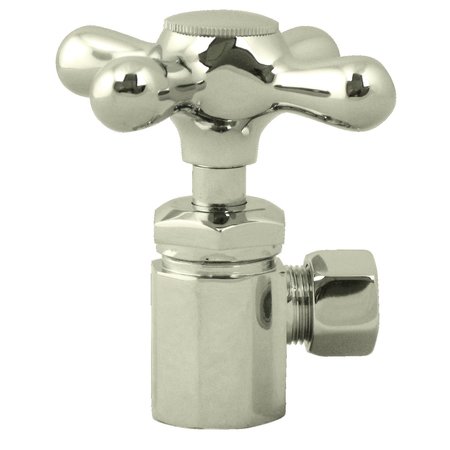 WESTBRASS Cross Handle Angle Stop Shut Off Valve 1/2-Inch IPS Inlet W/ 3/8-Inch Compression Outlet in Polished D103X-05